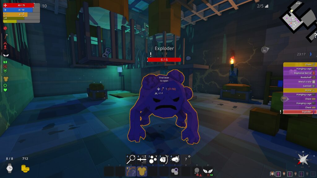 First-person exploration in a Ricave dungeon