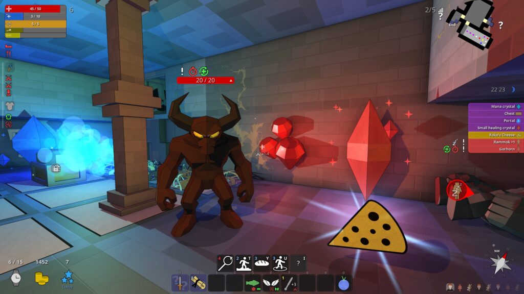 Using items and the environment during a dungeon run